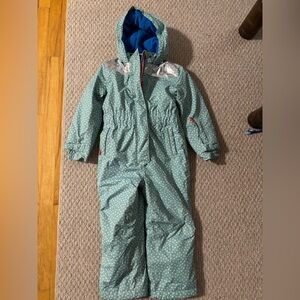 Mini Boden snowsuit 7/8 Blue Star Print girls one piece htf